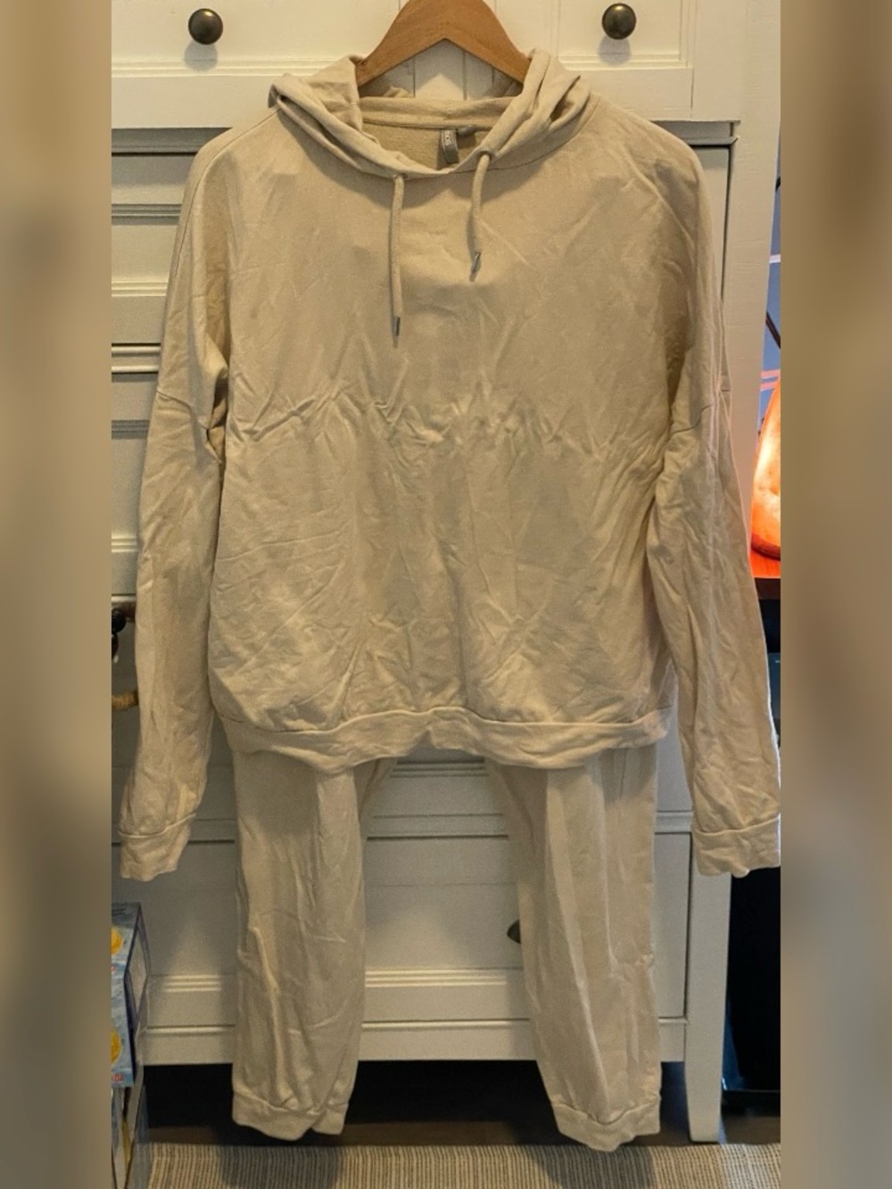 ASOS Cream Cozy Hoodie and Jogger Set